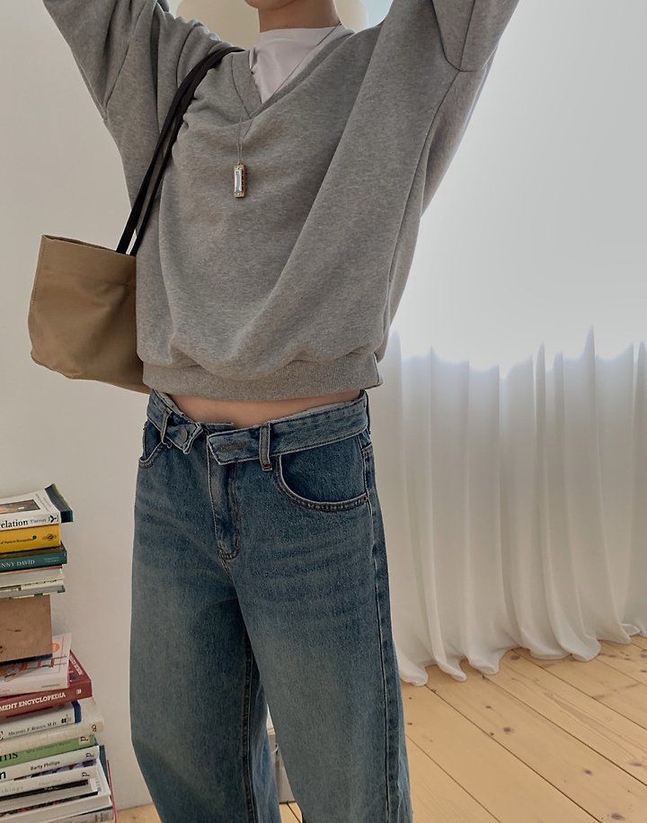 Fold Denim Pants by Pomelo for Women - view 9