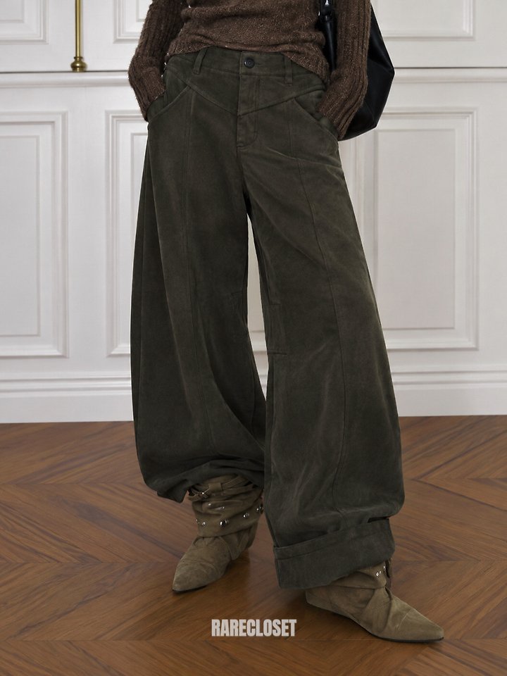 Suede Cut Line Pants by Rare Closet for Women - view 1