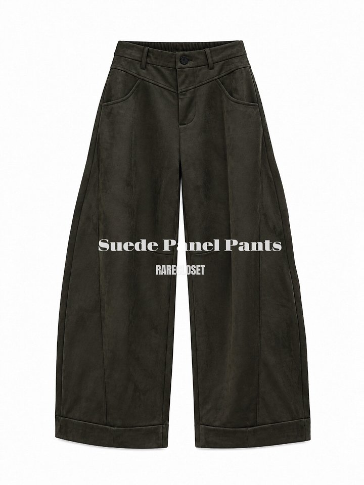 Suede Cut Line Pants by Rare Closet for Women - view 5