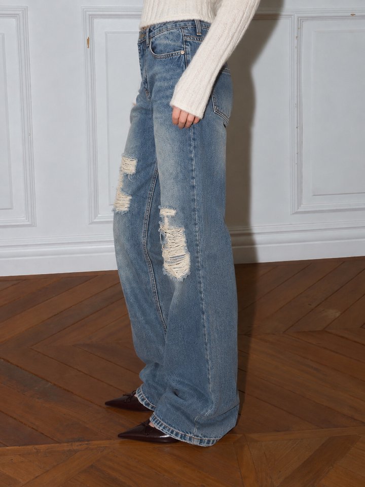 Repaired Denim Pants by Rare Closet for Women - view 3