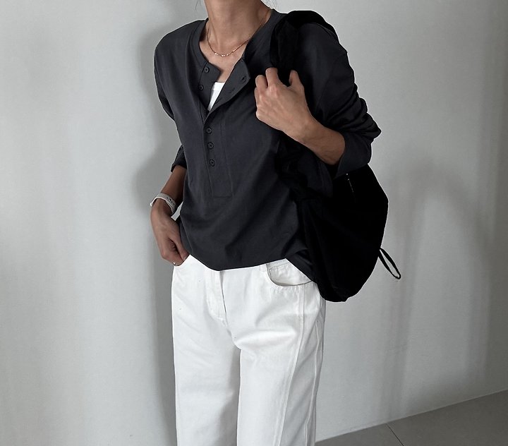 My Q Button Tee by Ripple for Women - view 4