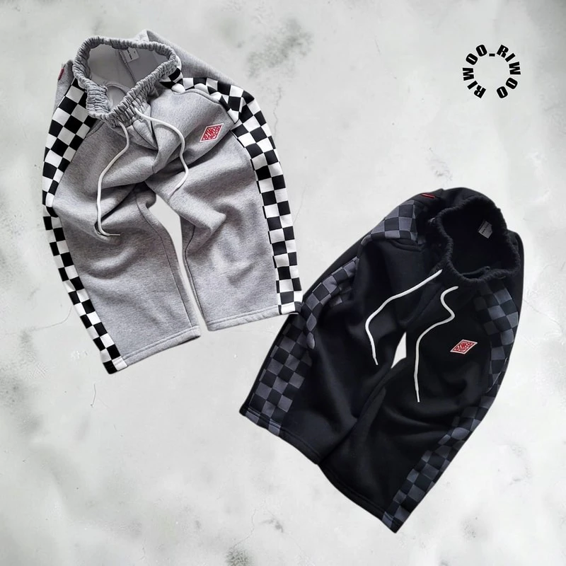 Fleece Side Check Wide Pants by Riwoo Riwoo for Child - view 1