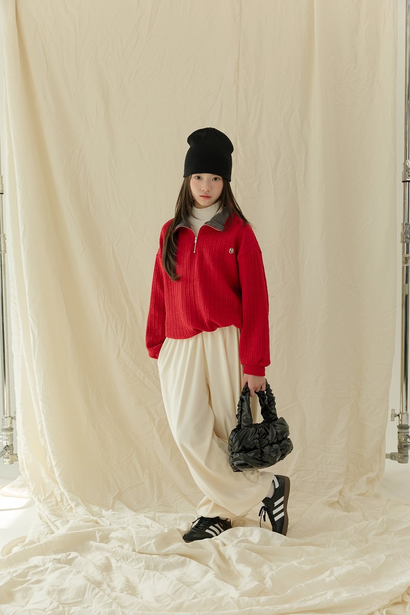 Collar Half Zip-Up Ribbed Knit by Sm2 for Child - view 3