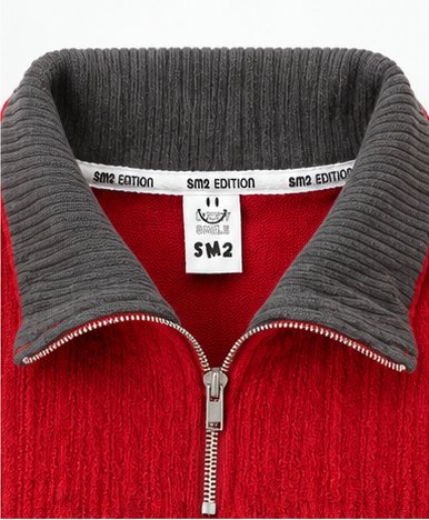 Collar Half Zip-Up Ribbed Knit by Sm2 for Child - view 11