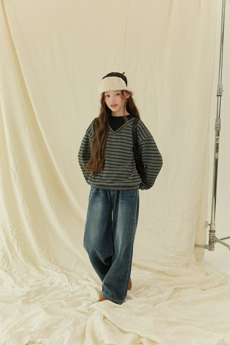 Mink Fleeced Wide Denim Pants by Sm2 for Child - view 11