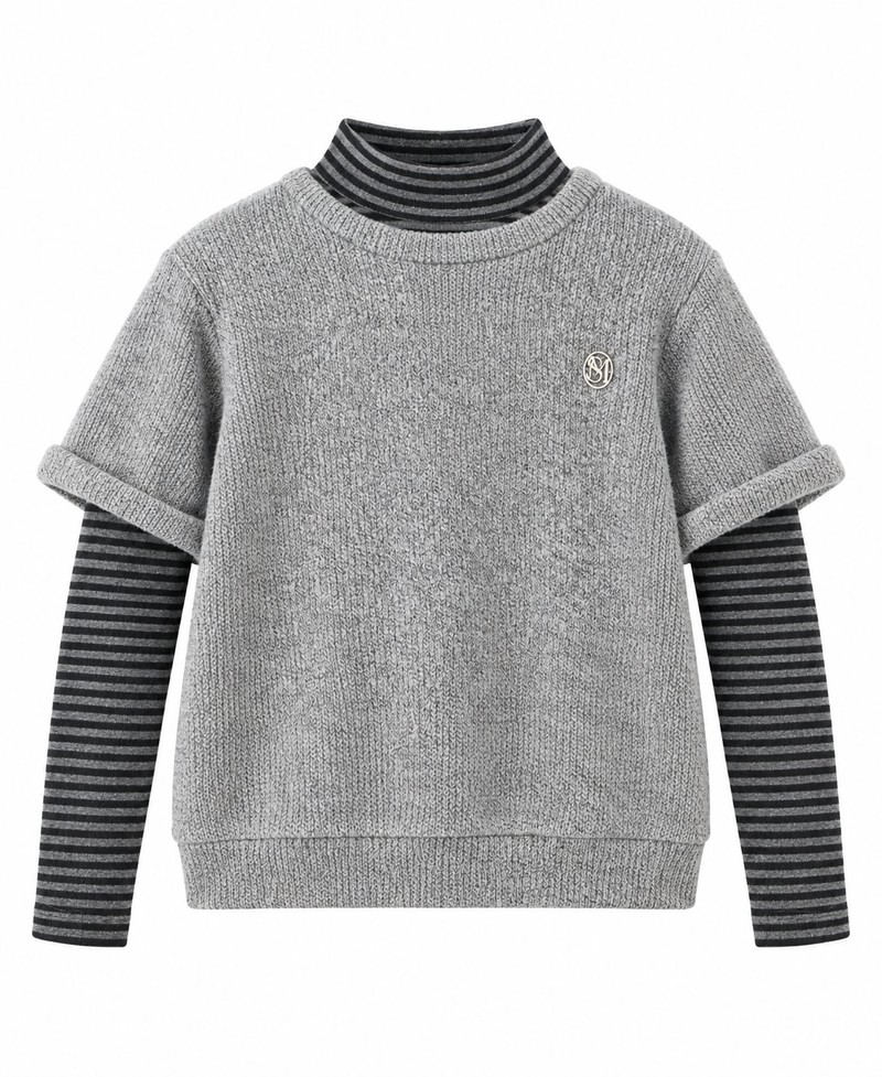 Roll-Up Mock Neck Layered Knit by Sm2 for Child - view 9