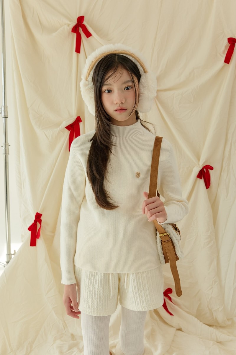 Classic Ribbed Mock Neck Wool Knit by Sm2 for Child - view 3