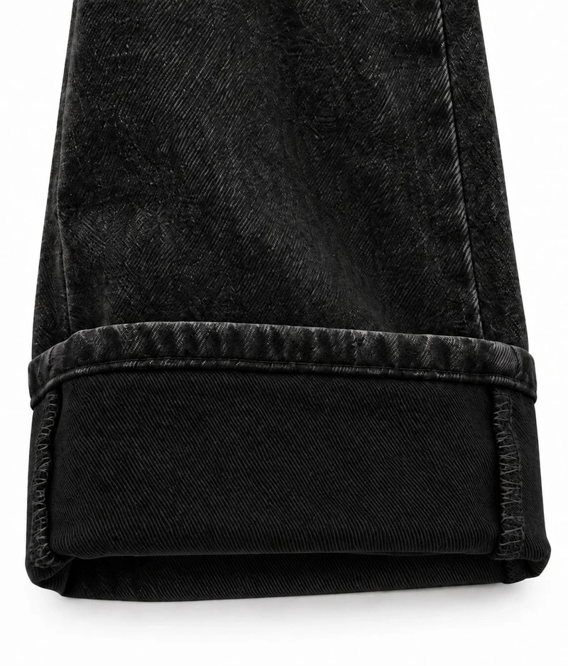 Mink Fleeced Wide Denim Pants by Sm2 for Child - view 2