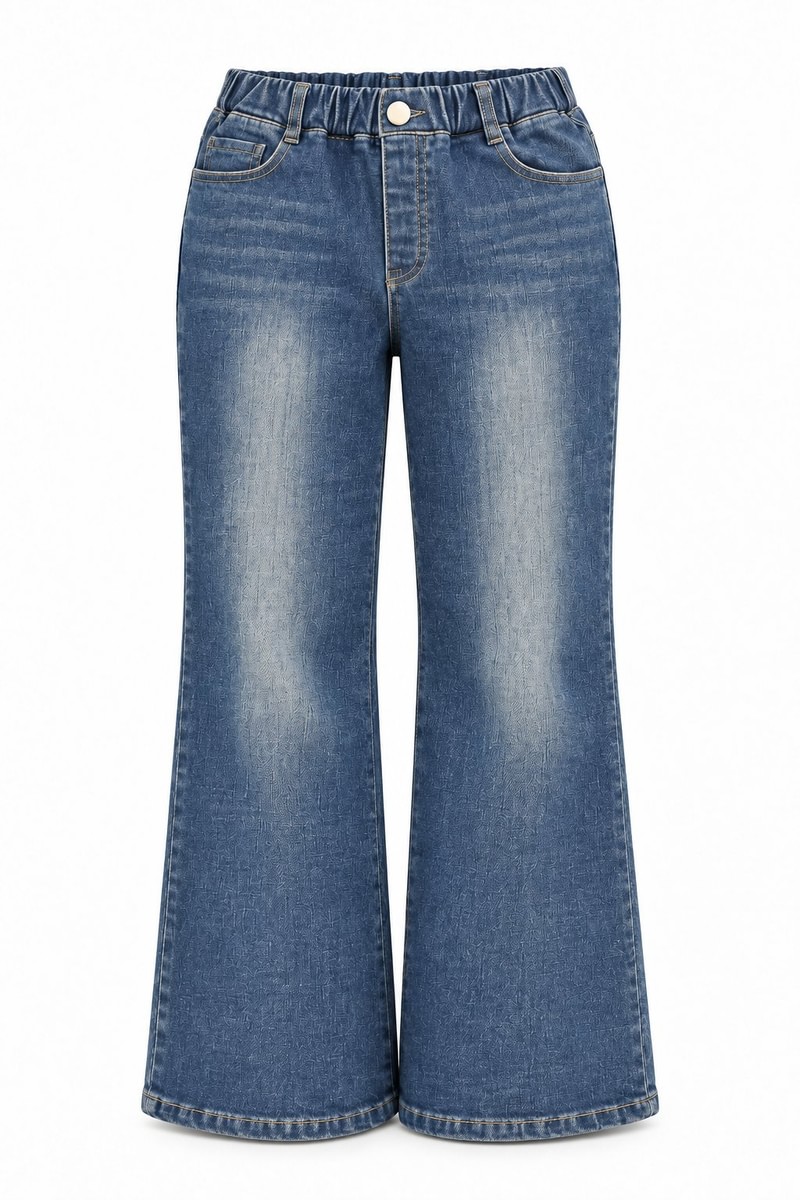 Tight Fleeced Stretch Bootcut Denim Pants by Sm2 for Child - view 2