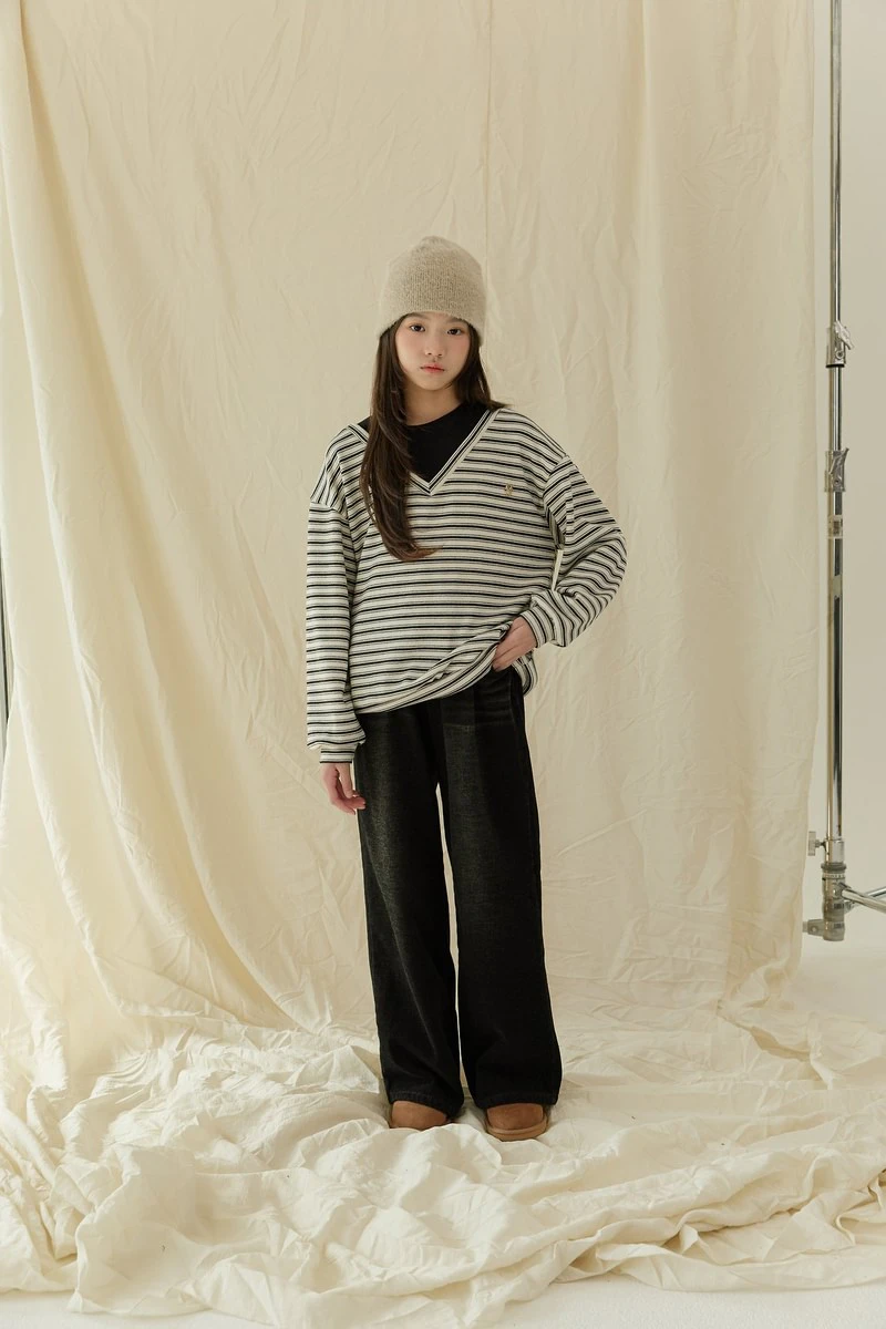 Mink Fleeced Wide Denim Pants by Sm2 for Child - view 3