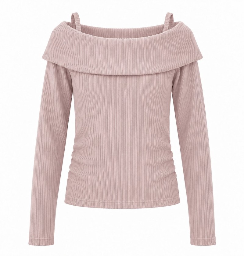 Rosé Fleeced Off-Shoulder Tee by Sm2 for Child - view 2