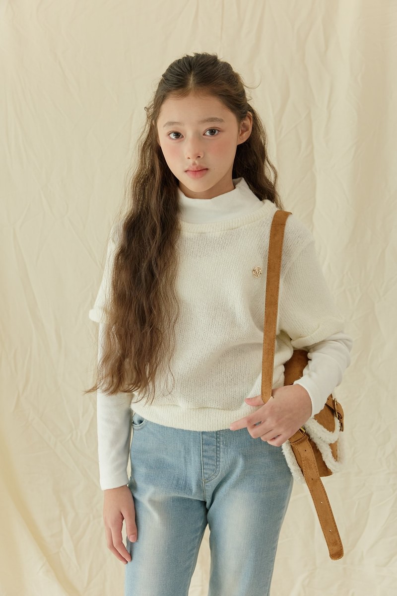 Tight Fleeced Stretch Bootcut Denim Pants by Sm2 for Child - view 7
