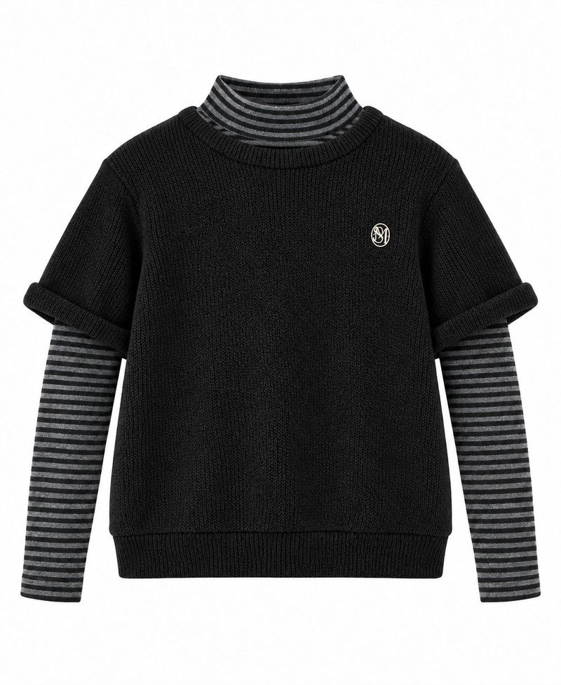 Roll-Up Mock Neck Layered Knit by Sm2 for Child - view 1