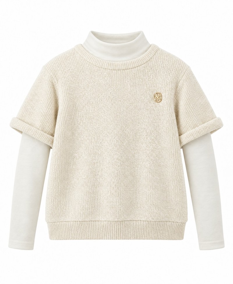 Roll-Up Mock Neck Layered Knit by Sm2 for Child - view 2
