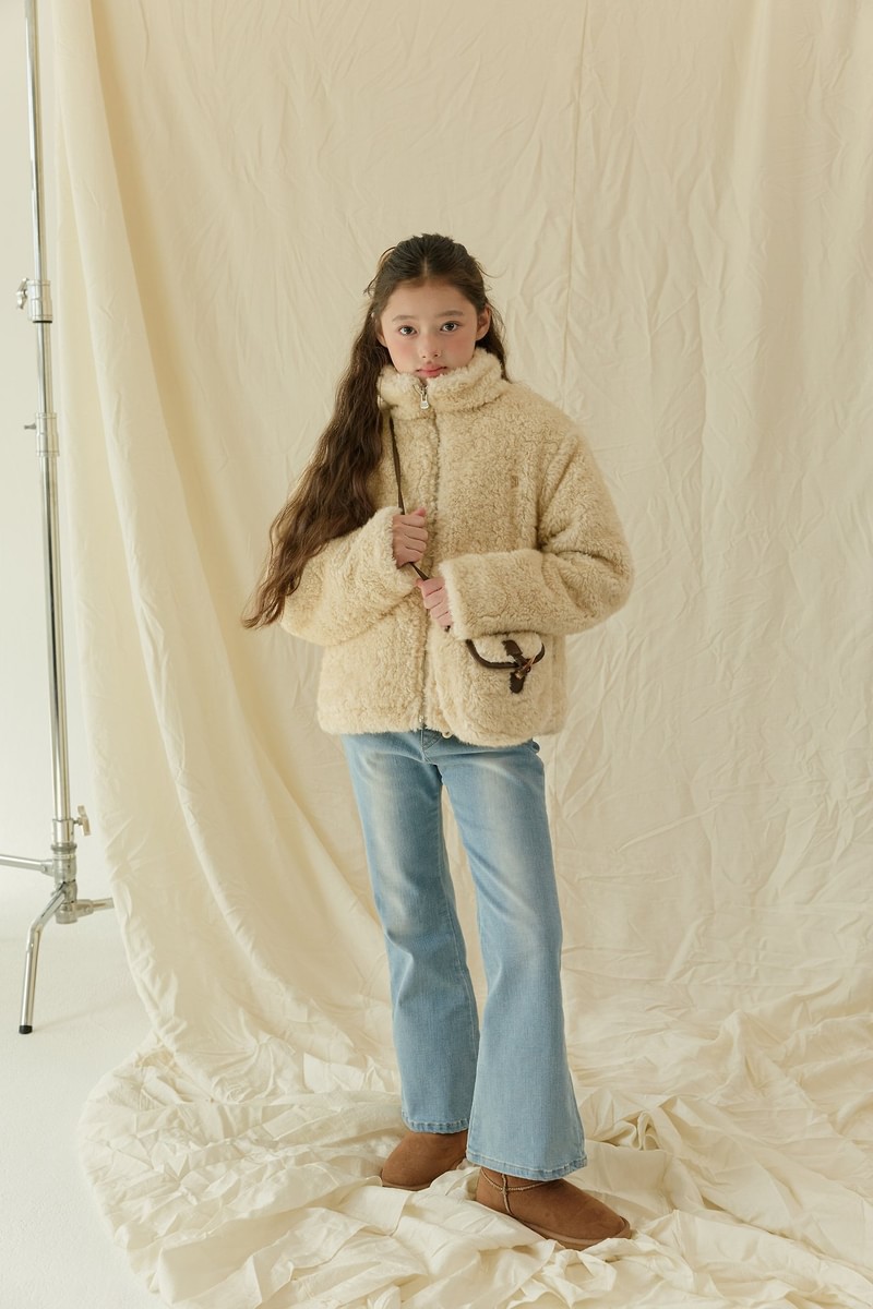 Tight Fleeced Stretch Bootcut Denim Pants by Sm2 for Child - view 9