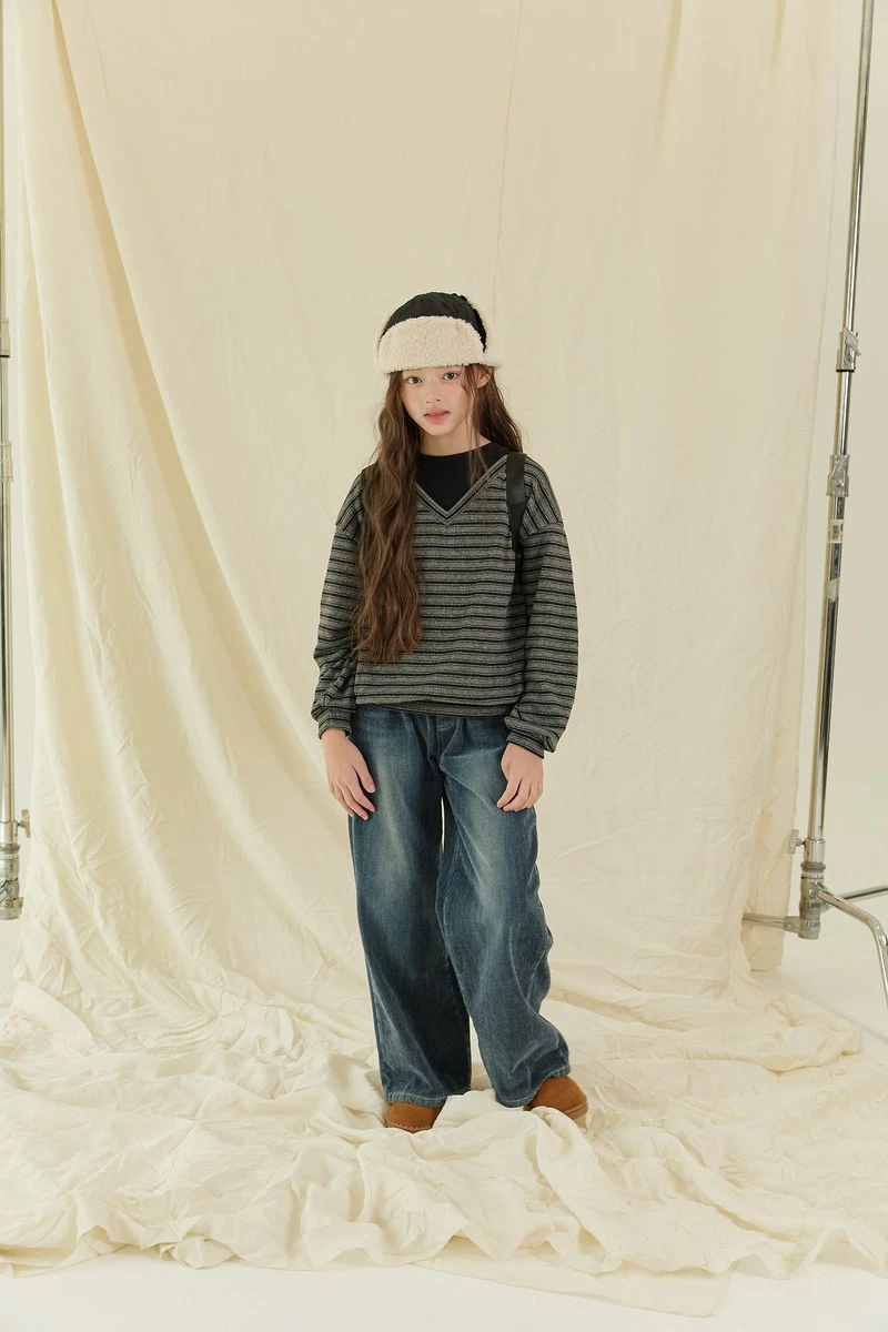 Mink Fleeced Wide Denim Pants by Sm2 for Child - view 10