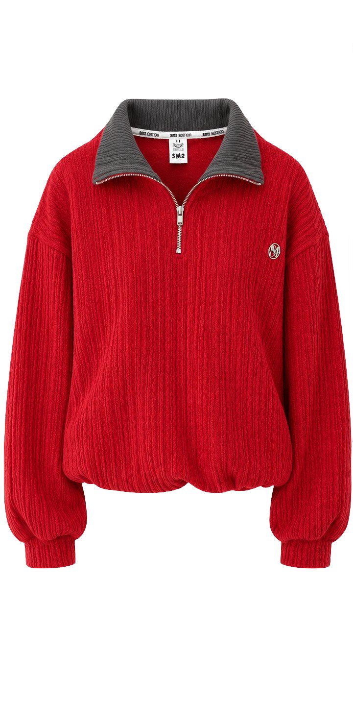 Collar Half Zip-Up Ribbed Knit by Sm2 for Child - view 10