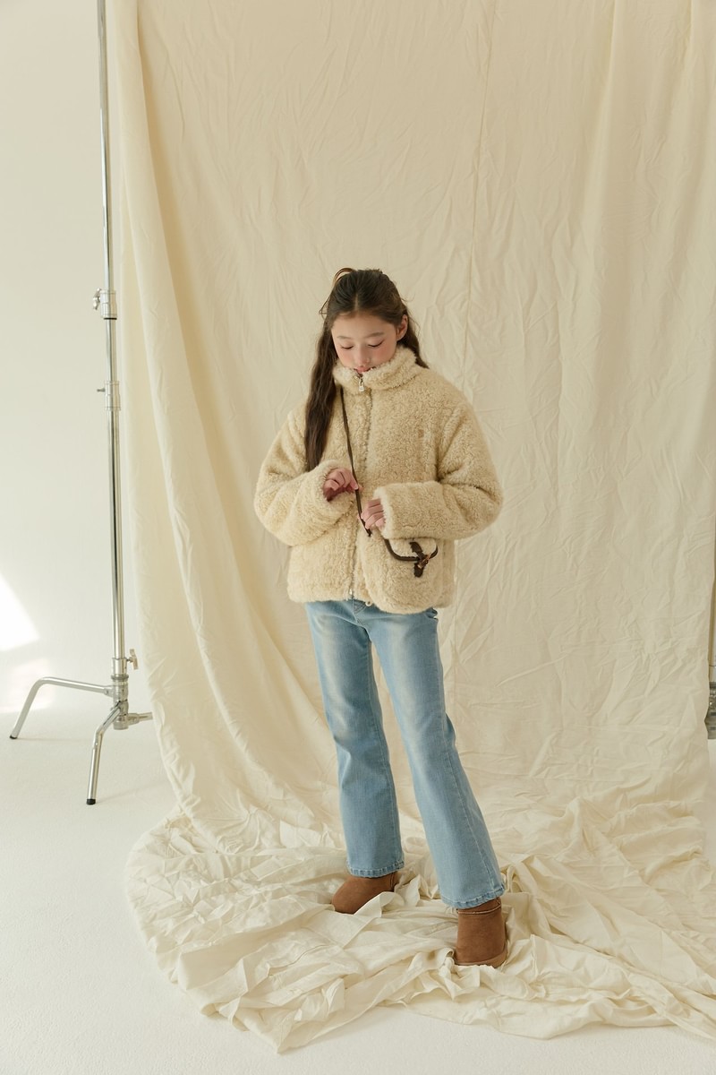 Tight Fleeced Stretch Bootcut Denim Pants by Sm2 for Child - view 10