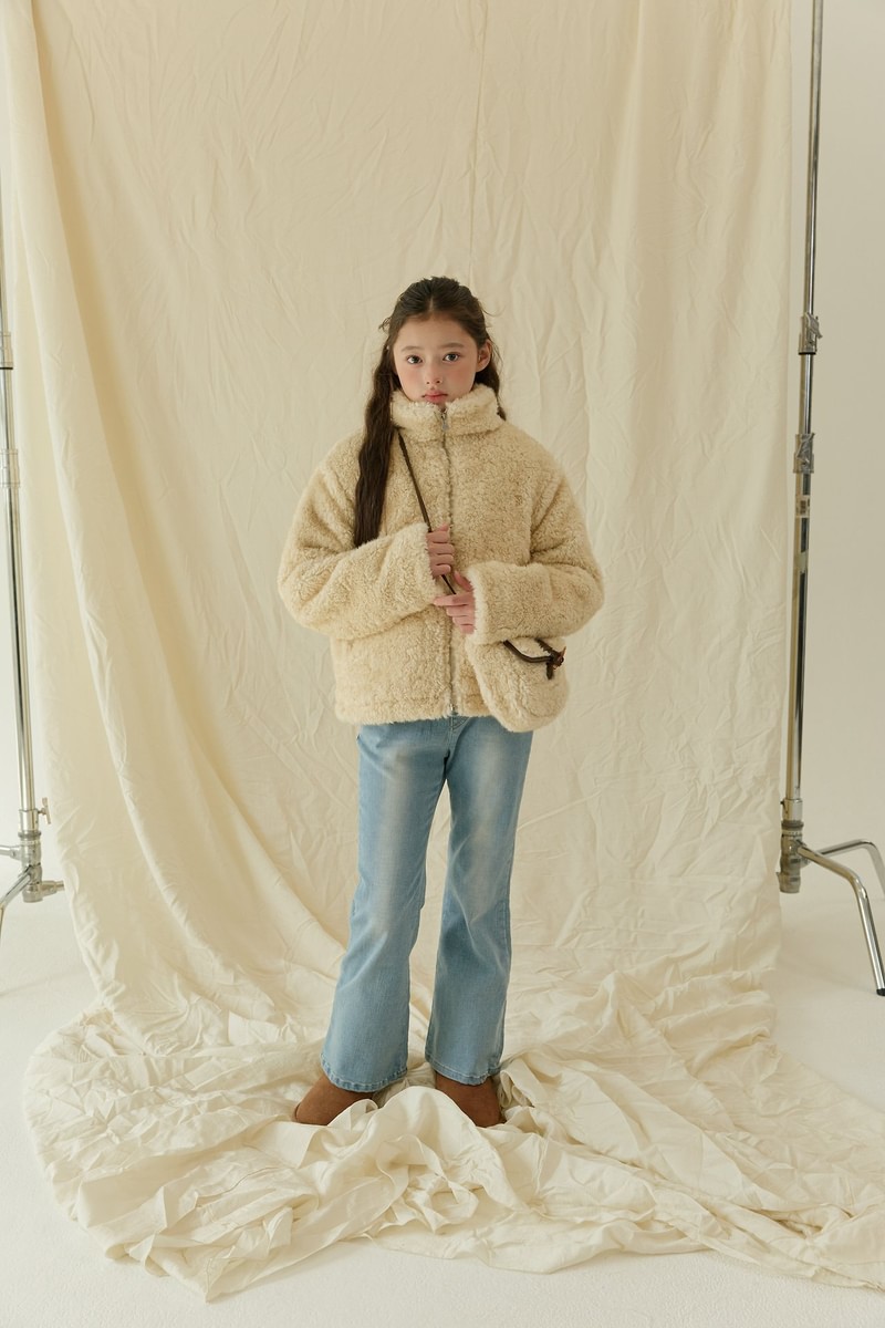 Tight Fleeced Stretch Bootcut Denim Pants by Sm2 for Child - view 11