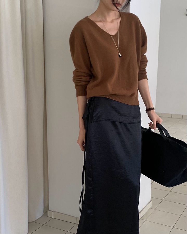 Slow Satin Wrap Layered Skirt by Something Else for Women - view 10