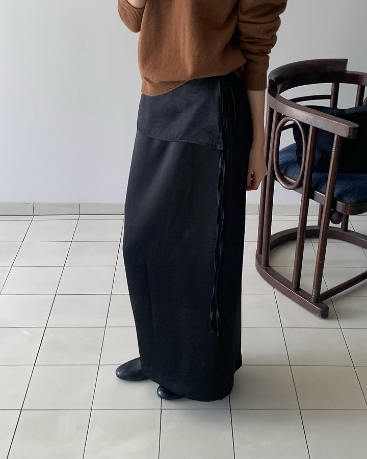 Slow Satin Wrap Layered Skirt by Something Else for Women - view 6