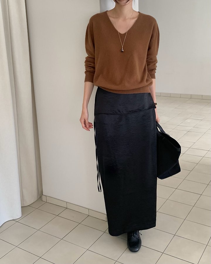 Slow Satin Wrap Layered Skirt by Something Else for Women - view 8