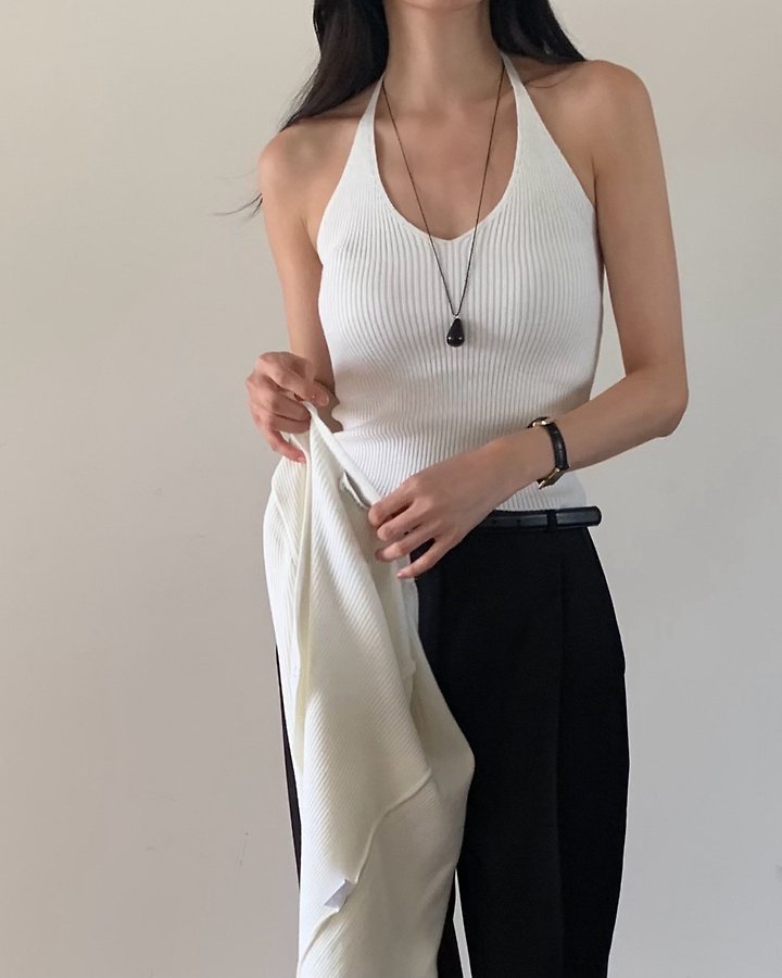 Moel Halter Sleeveless Cardigan Set by Something Else for Women - view 4