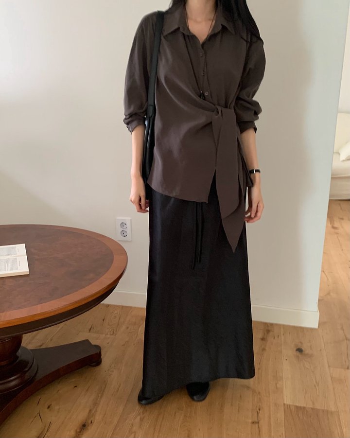 Brin Button Placket Wrap Blouse by Something Else for Women - view 2