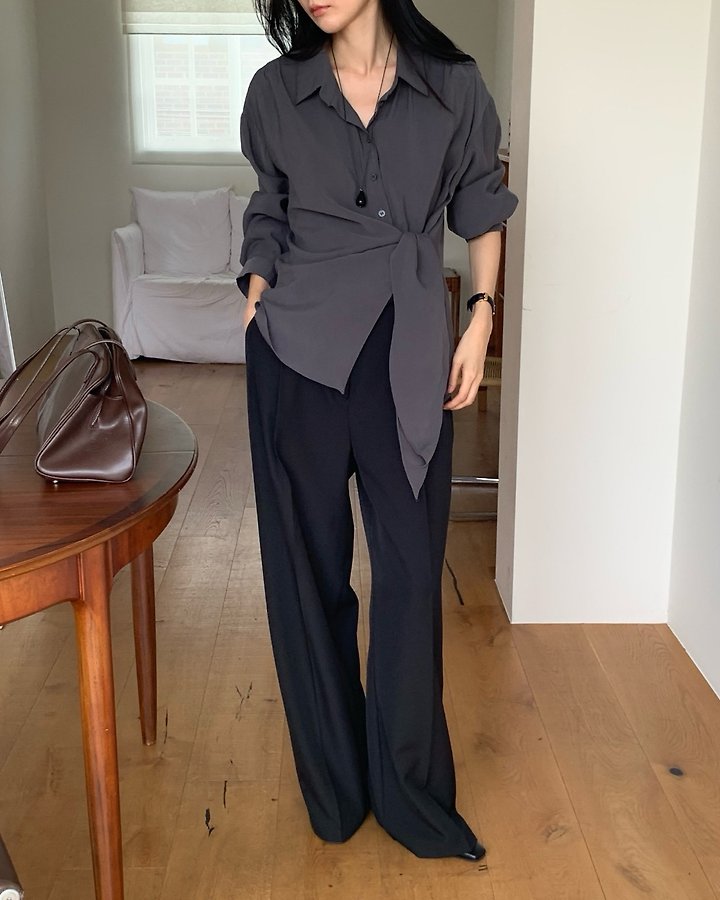 Brin Button Placket Wrap Blouse by Something Else for Women - view 6
