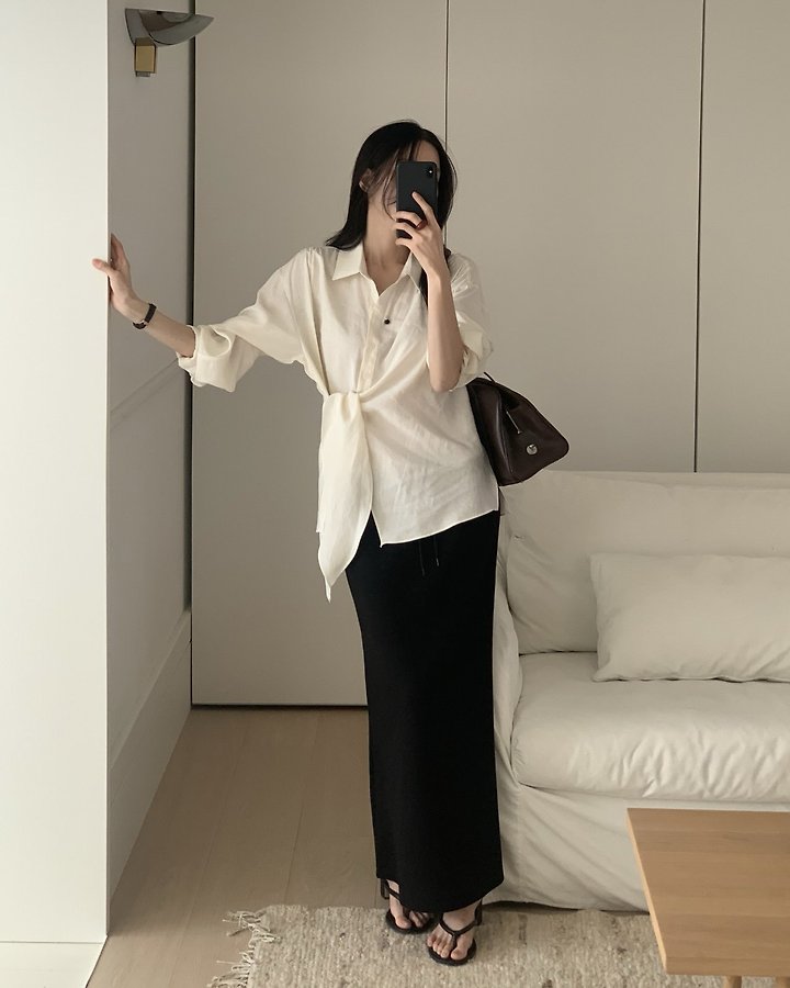 Brin Button Placket Wrap Blouse by Something Else for Women - view 9