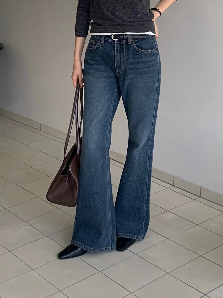 Blush Flare Denim Pants by Something Else for Women - view 4