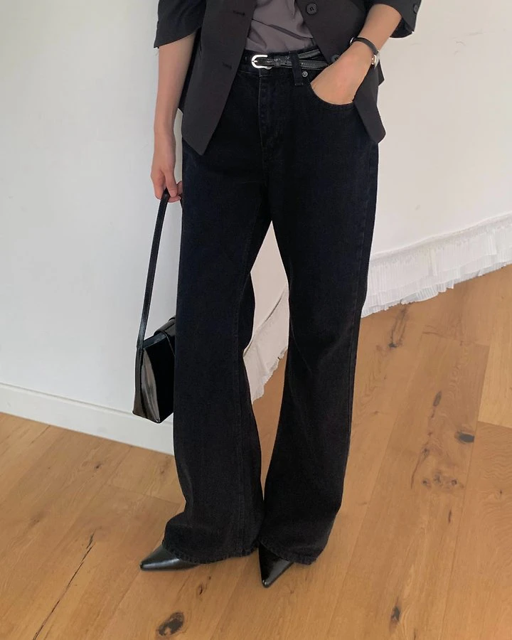 Blush Flare Denim Pants by Something Else for Women - view 6