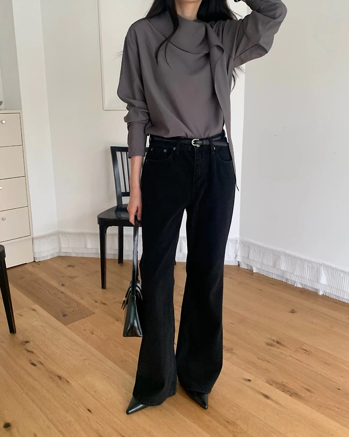 Blush Flare Denim Pants by Something Else for Women - view 8
