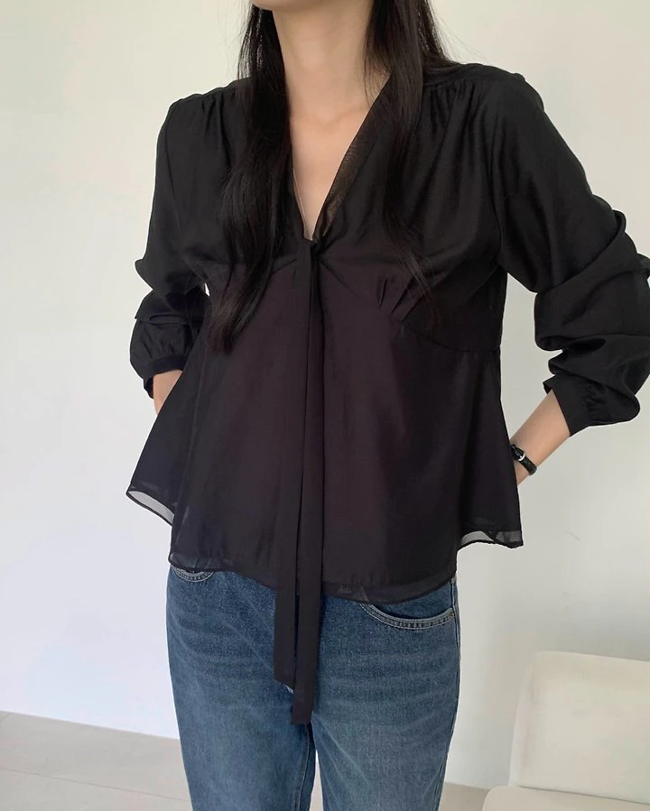 Monet Chiffon Tie Blouse by Something Else for Women - view 1