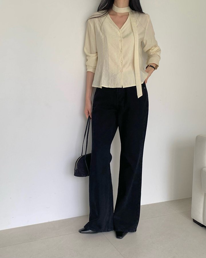 Lauren Flare Tie Blouse by Something Else for Women - view 11
