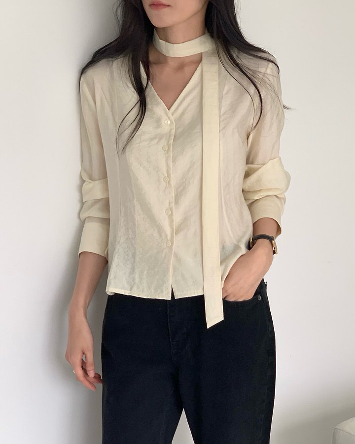 Lauren Flare Tie Blouse by Something Else for Women - view 9