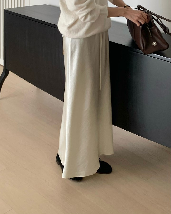 Eyelet Satin Long Skirt by Something Else for Women - view 10