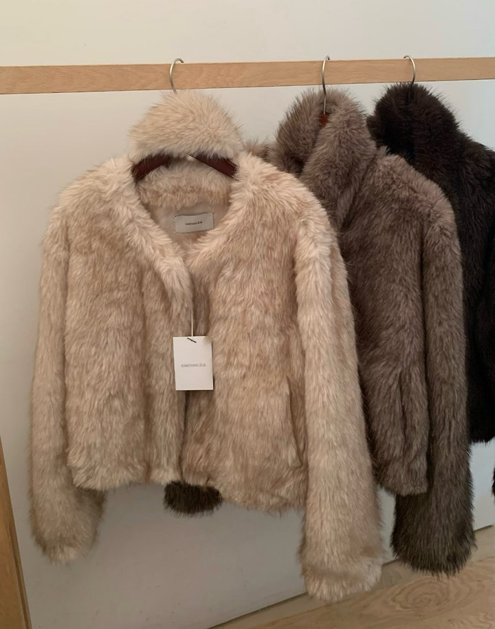 Beau Wool Fur Jacket (Muffler Set) by Something Else for Women - view 12