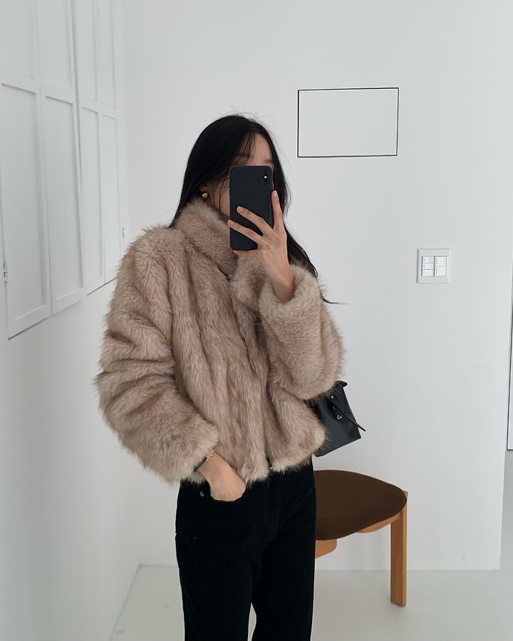 Beau Wool Fur Jacket (Muffler Set) by Something Else for Women - view 8