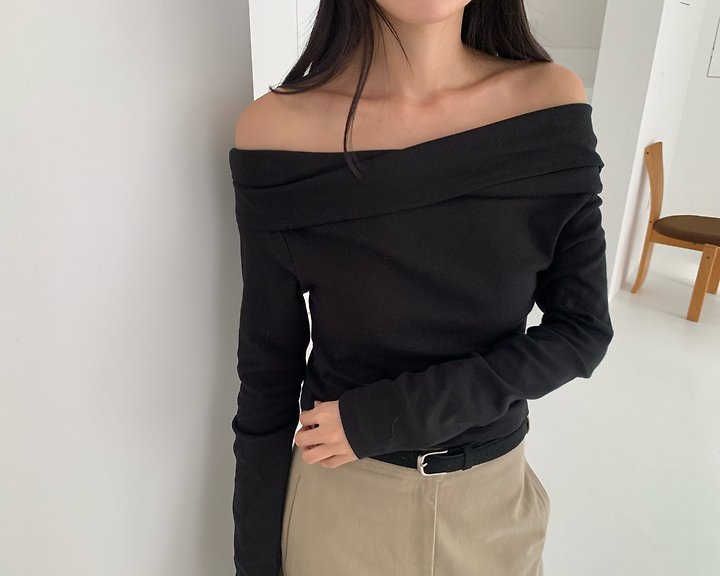Maron Off Shoulder Tee by Something Else for Women - view 7