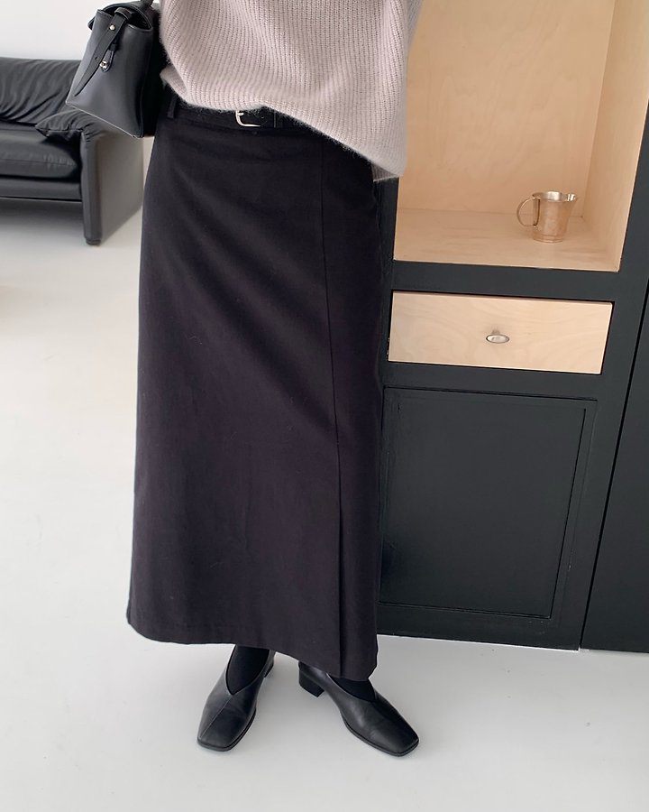 Rhea Peach Slit Skirt (Outer Brushed) by Something Else for Women - view 10