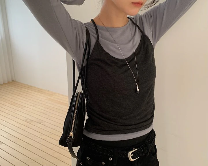 Rosé Colorblock Halter Tee by Something Else for Women - view 10