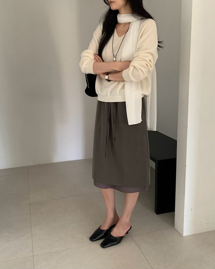 Vine Double Banding Skirt (Midi) by Something Else for Women - view 8