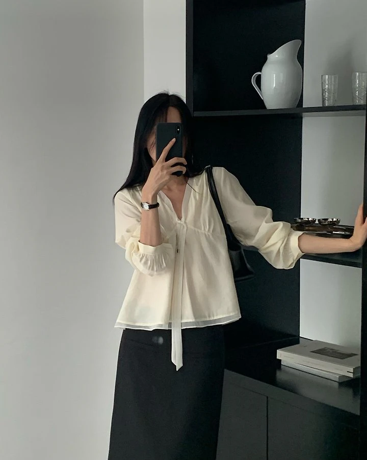 Monet Chiffon Tie Blouse by Something Else for Women - view 7