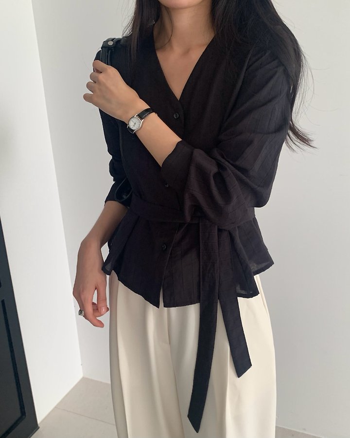 Lauren Flare Tie Blouse by Something Else for Women - view 3