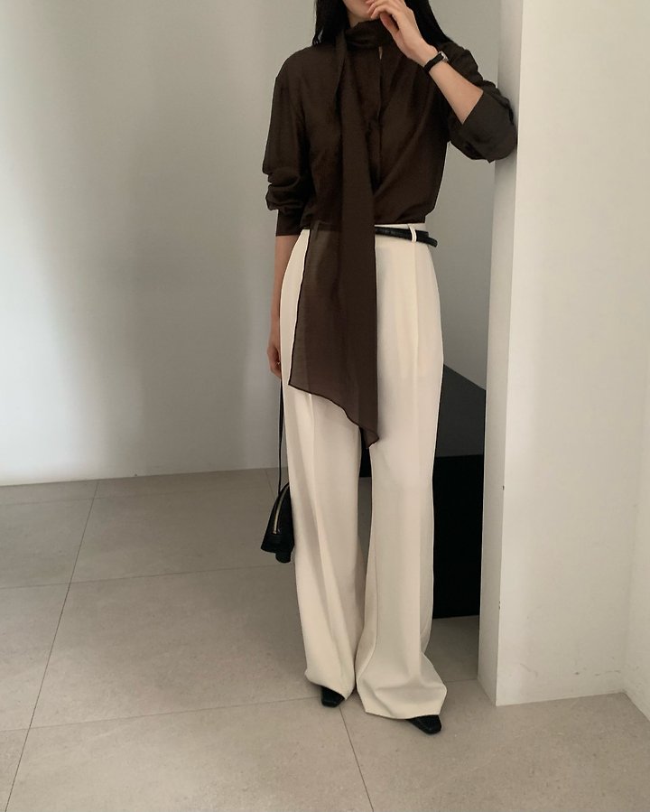 Nerd One Tuck Wide Slacks by Something Else for Women - view 2
