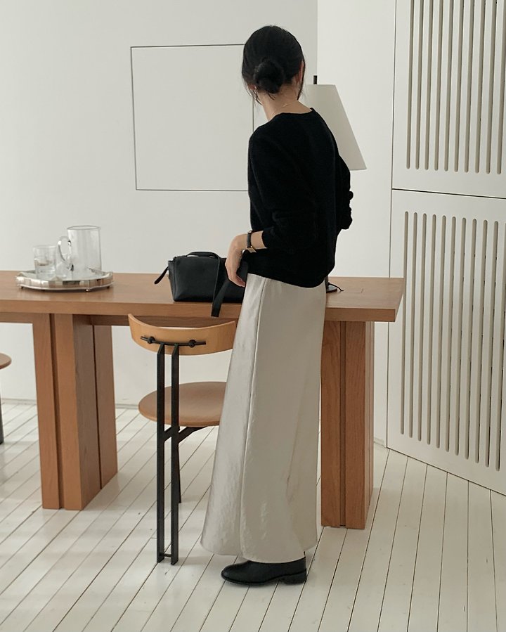 Eyelet Satin Long Skirt by Something Else for Women - view 4