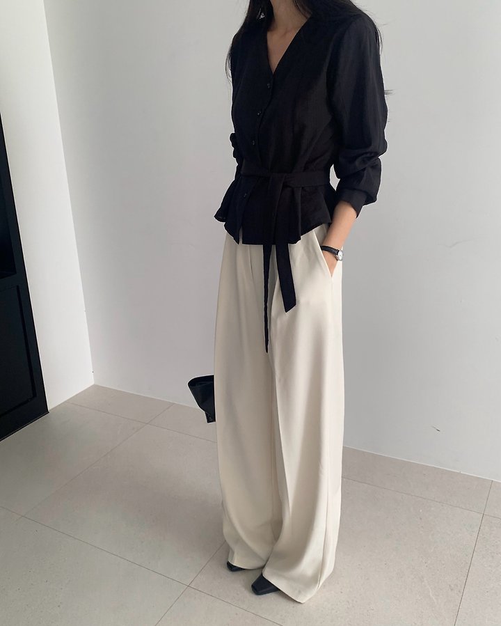 Lauren Flare Tie Blouse by Something Else for Women - view 4