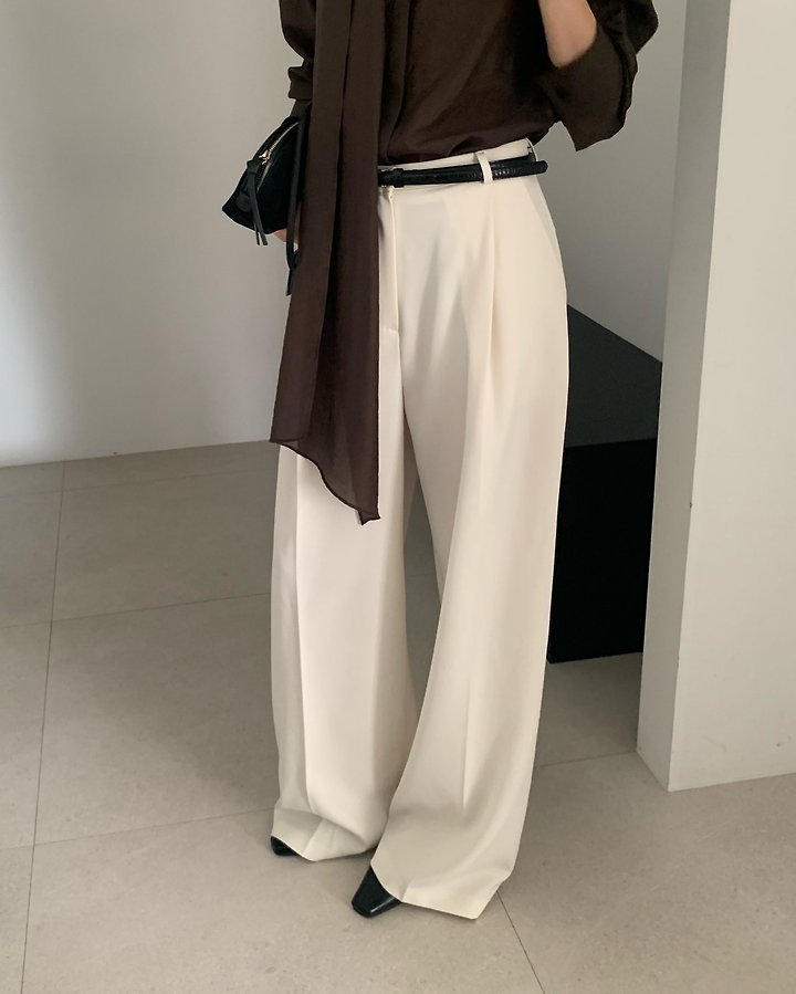 Nerd One Tuck Wide Slacks by Something Else for Women - view 3