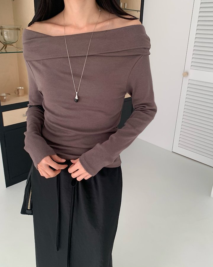 Maron Off Shoulder Tee by Something Else for Women - view 2